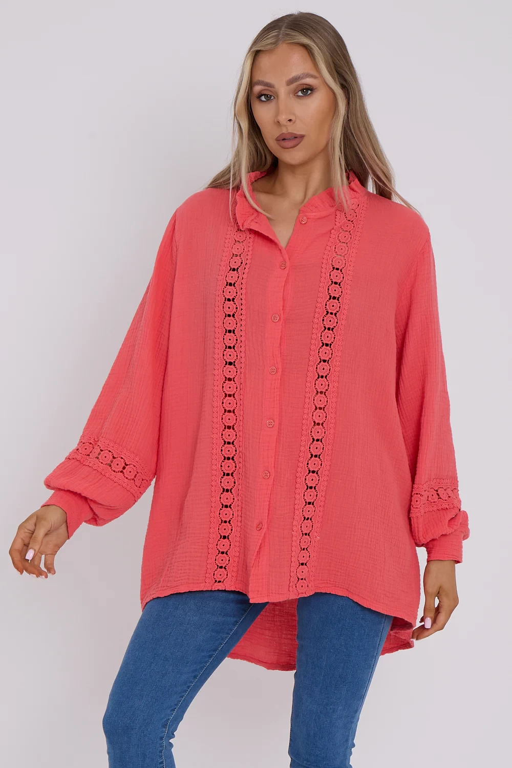 LACE CHEESE CLOTH SHIRT