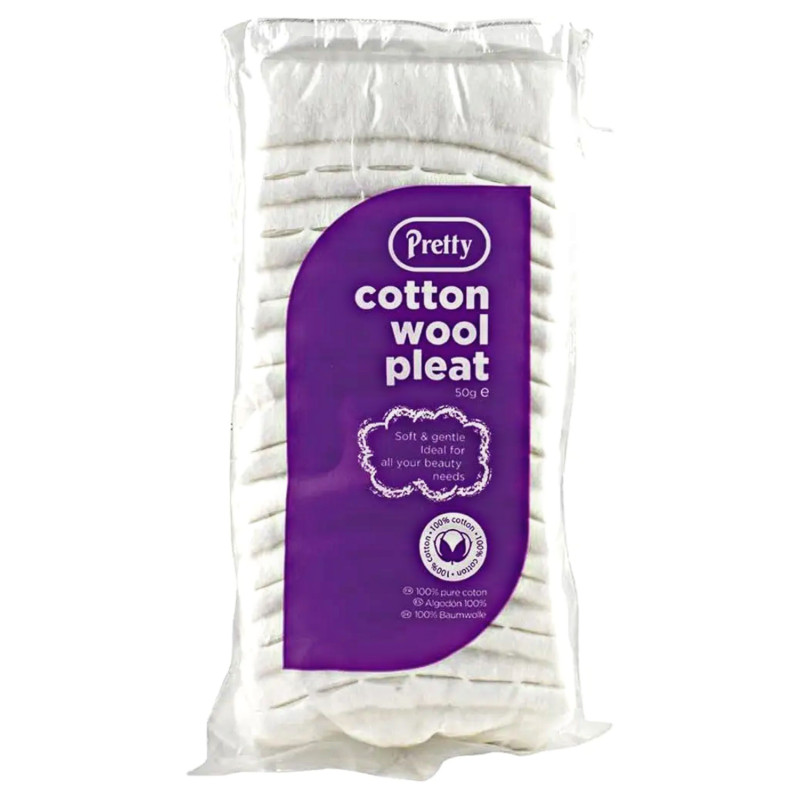 Pretty Soft and Gentle White Cotton Wool Pleat 50g