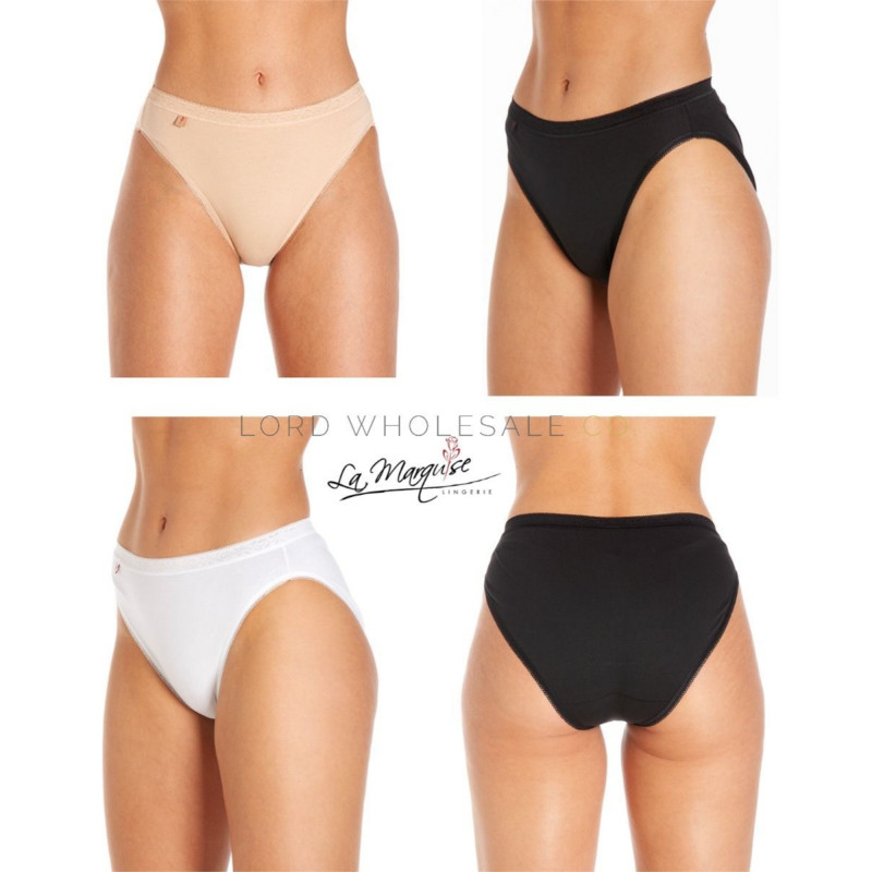 Ladies Plain High Leg Briefs