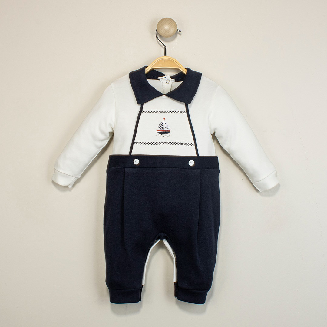 Baby Boys Embroidered Sailor All in One Romper