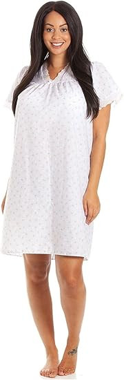 Ladies English Made Poly Cotton V-Neck Nightdress by Lady Olga