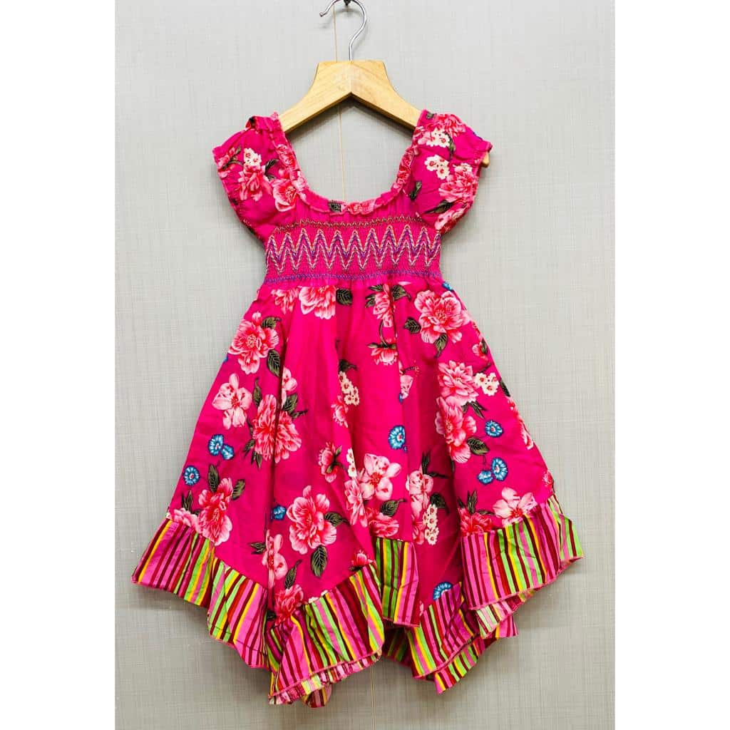 Girls Floral Print Cotton Dress (2-12Y)