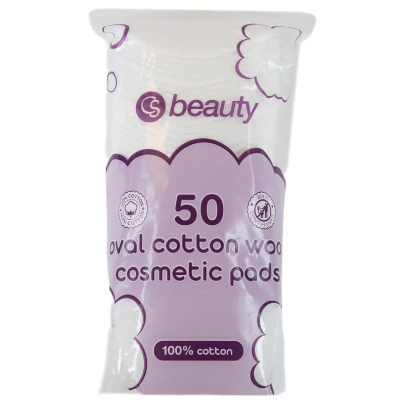 Country Cosmetics Beauty Oval Cotton Wool Cosmetic Pads 50Pack