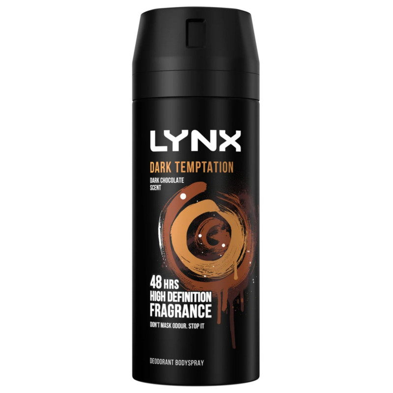 Lynx Dark Temptation Dark Chocolate Scent Men's Deodorant Body Spray 150ml