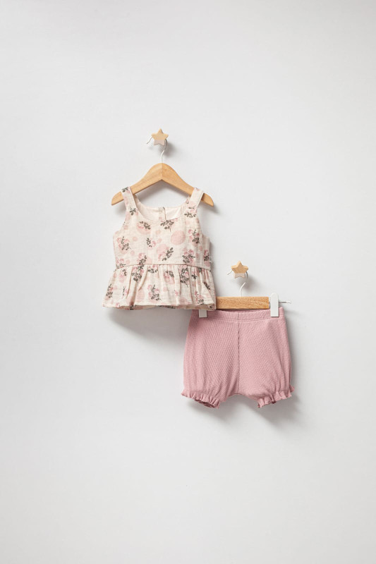 Baby Girls Floral print Polka Dot Top & Shorts Set (3-18M)