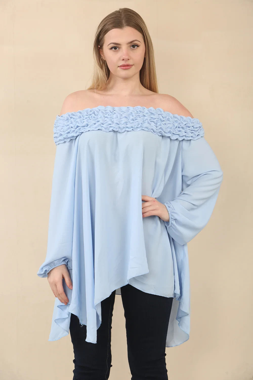 OFF SHOULDER OVERSIZED BLOUSE