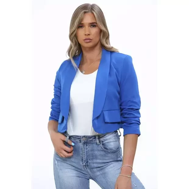 Crop rush blazer blue