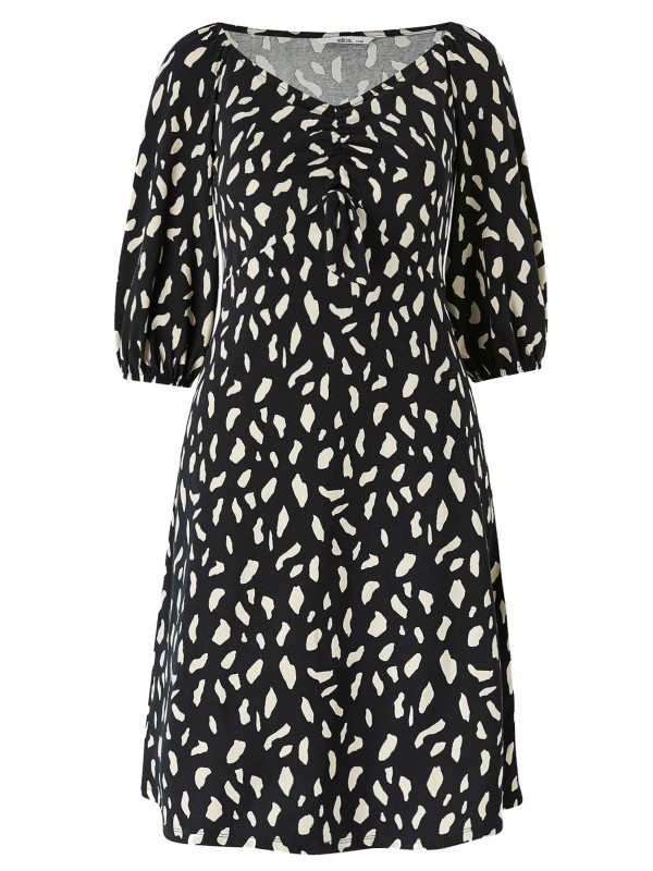 Andrea Printed Balloon Sleeve Dress