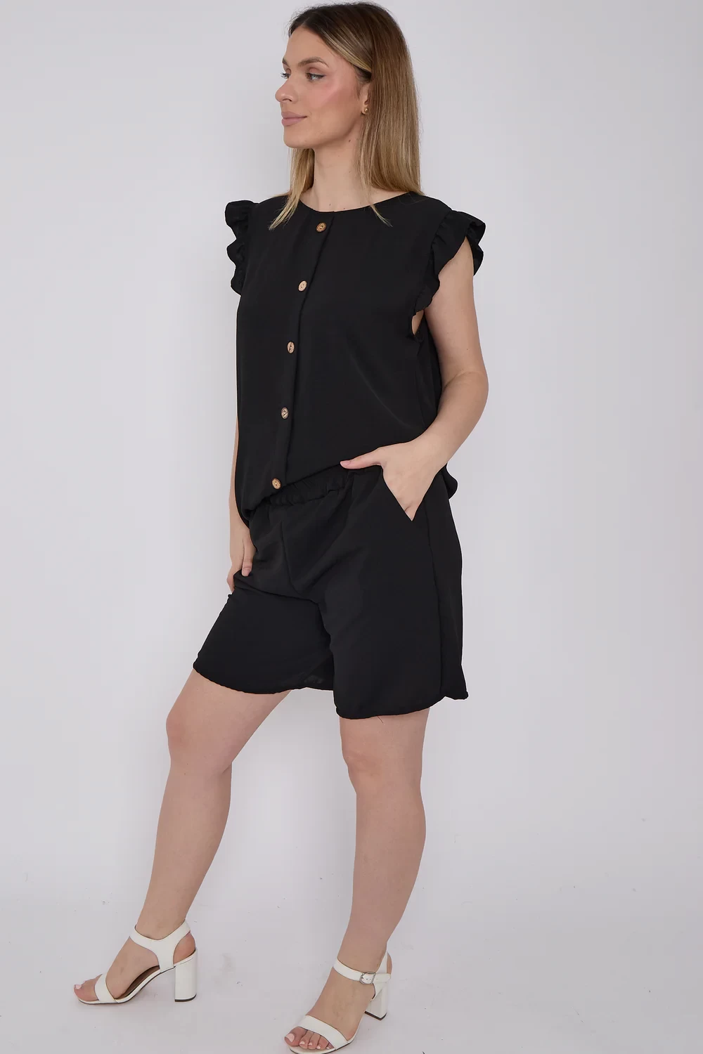 BUTTON DETAIL REVERSIBLE SHORT SET