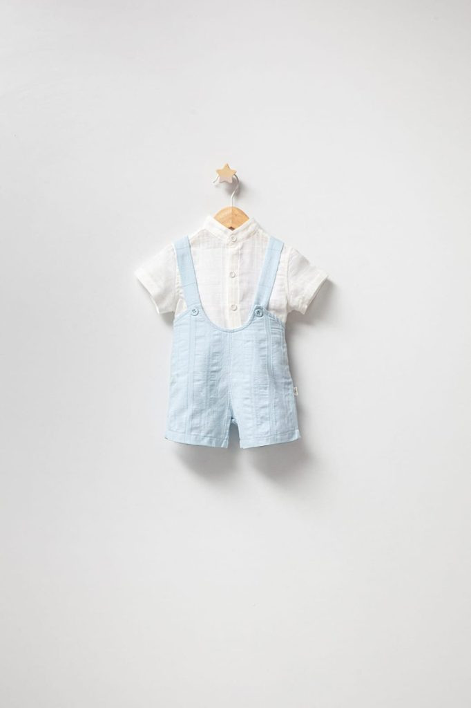 Baby Boys Two Piece Shirt & Dungarees Set (3-9M)