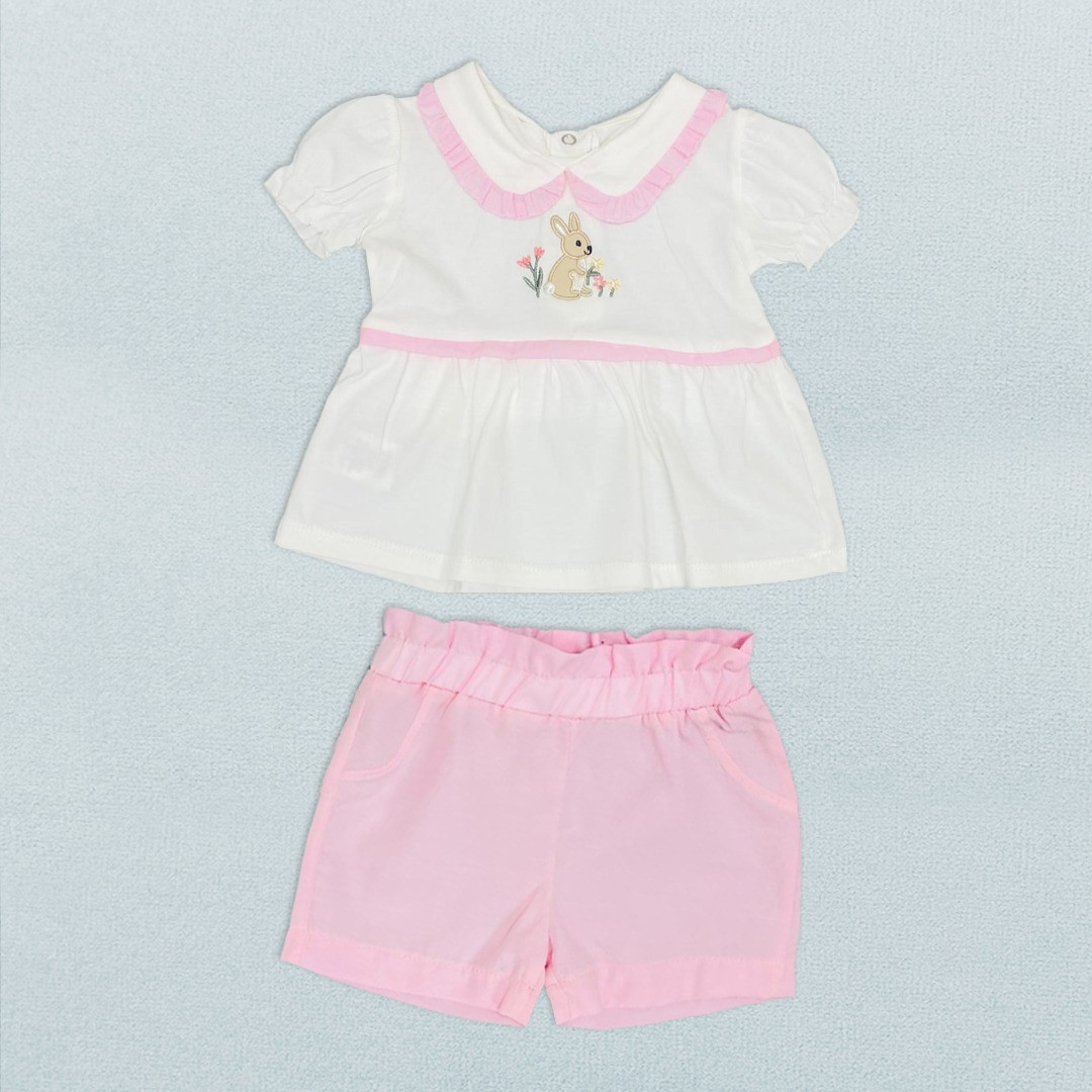 Baby Girls 2pc Bunny Top & Shorts Set (3-18M)