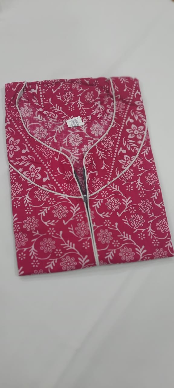 FRONT ZIP COTTON NIGHTY