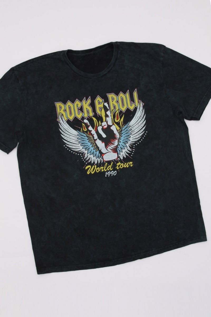 Rock & Roll World Tour Acid Wash T-Shirt