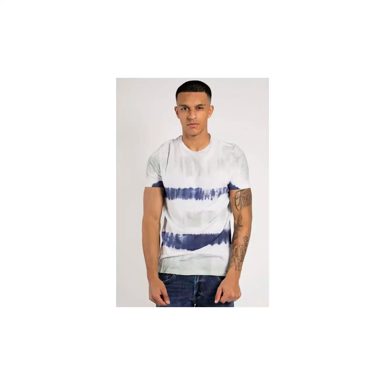 Navy homme tie and dye tee