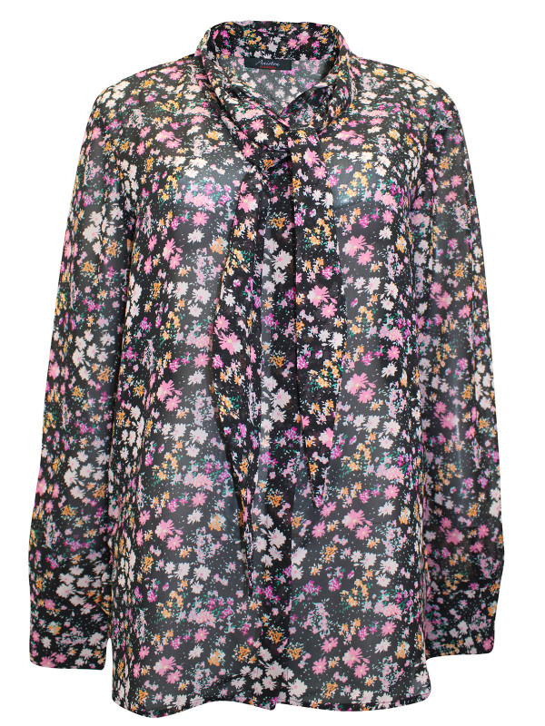 Floral Print Pussy Bow Blouse