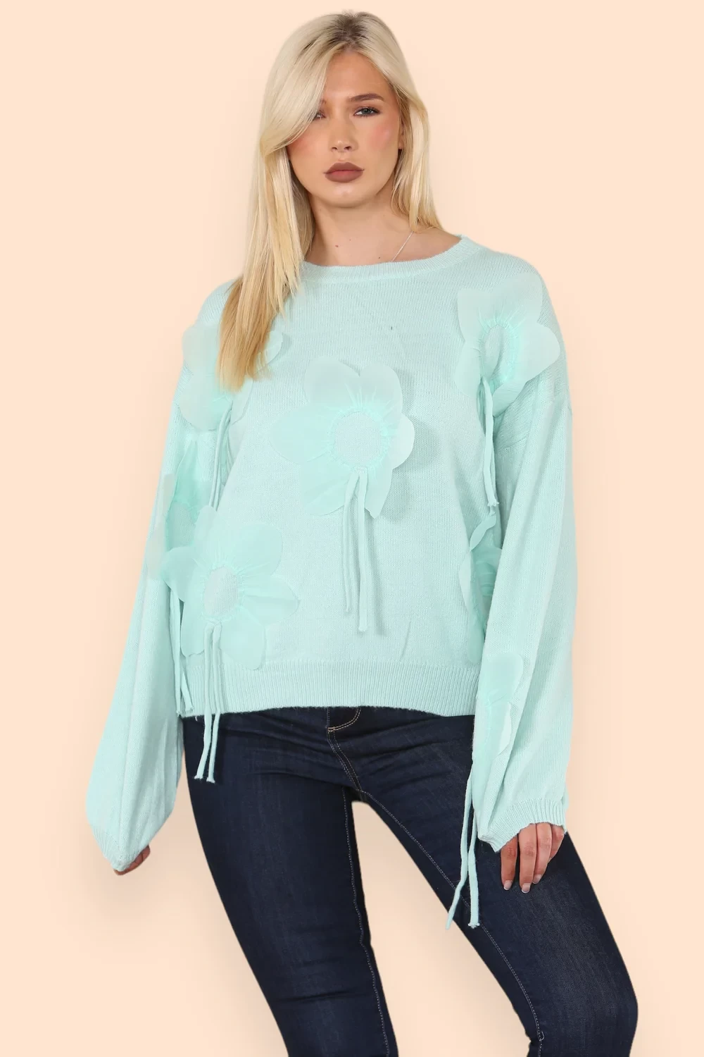 3D FLOWER DETAIL JUMPER